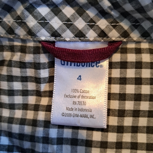 Gymboree boys size 4 button up shirt gingham, white & green 1 pocket VGUC - Picture 3 of 4